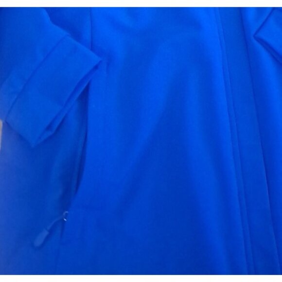 Womens Kirkland Signature Softshell Jacket Blue Hooded Zip Pockets Lined XL - Picture 2 of 7